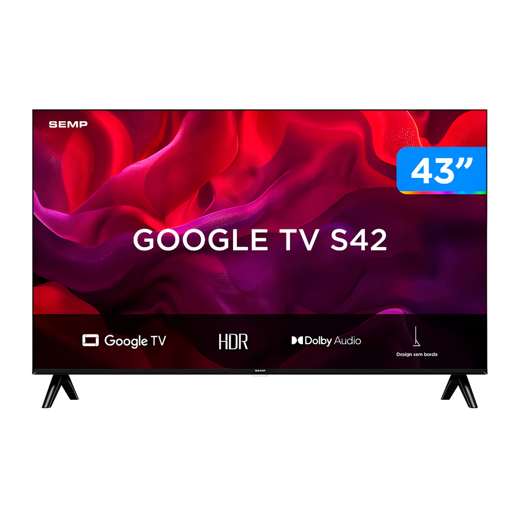 Smart Tv Semp 43S42 43” Led FHD Google Tv Dolby Audio 60Hz