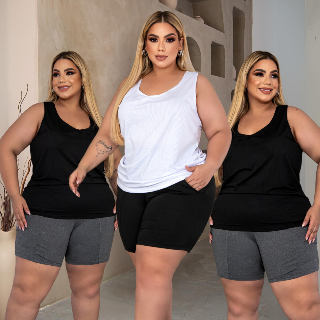 Regata Feminina Treino Academia Plus Size Academia Dry Fit GG G1 G2 G3 Nadador