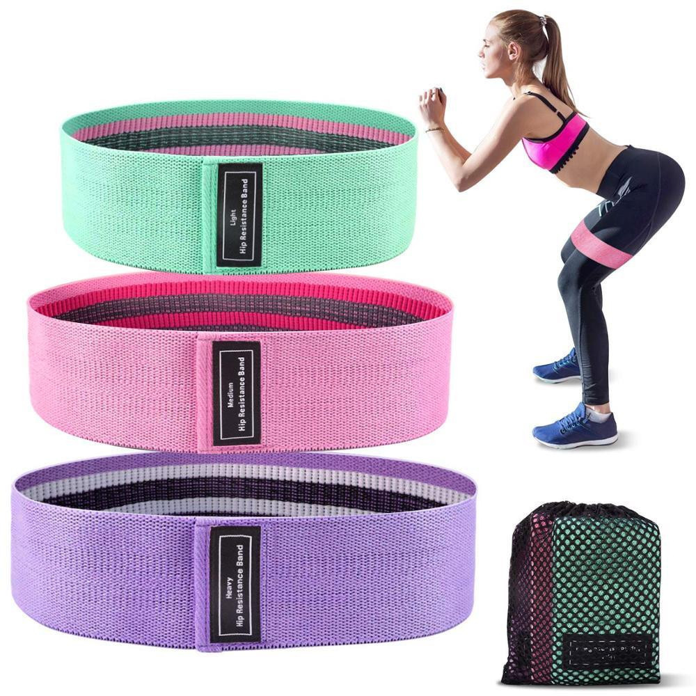 kit 3 Faixas Elástica de Resistência para yoga Pilates Treino Academia- Elásticos de Resistência