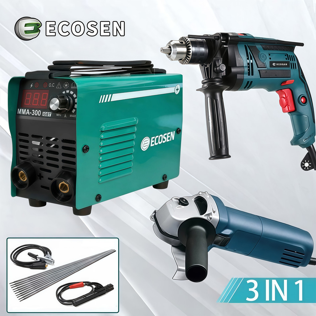 Kit 3 Em 1 Furadeira De Impacto/Máquina De Moagem/Oldador Inversor Portátil + De Ferramentas E Acessórios Gratuitos