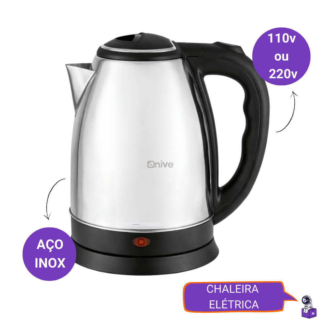 Chaleira Elétrica Inox 2 Litros Desligamento Automático Aquecimento Rápido