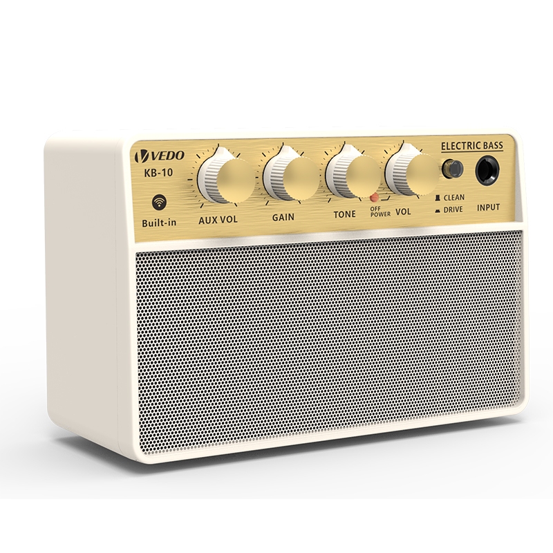 Mini amplificador elétrico para baixo de 10 W com alto-falante compacto; amplificador portátil e recarregável para