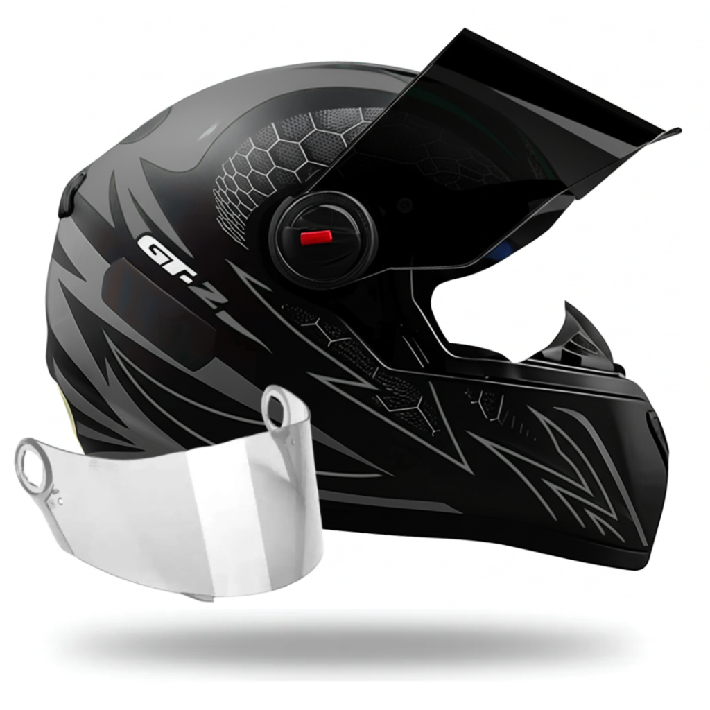 Capacete Masculino Fw3 Gt2 Preto Fosco Mais Viseira Fumê