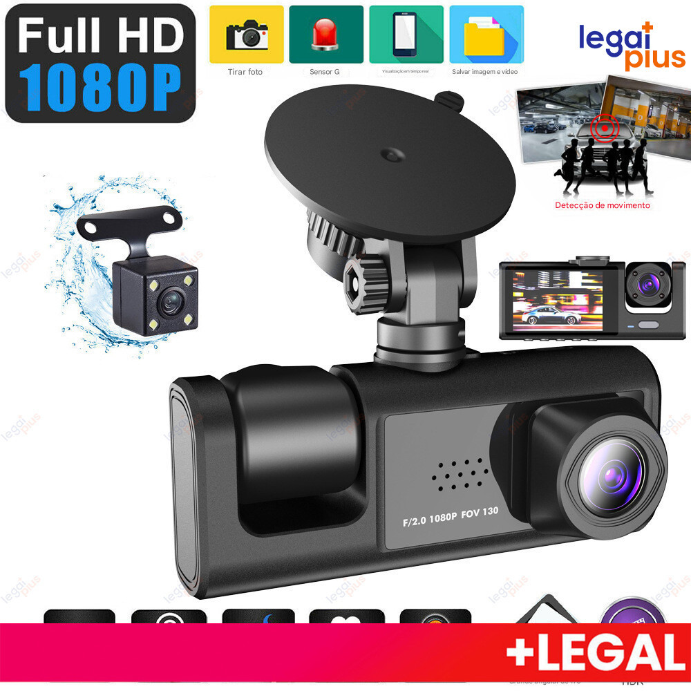 Câmera de Carro Dupla com Wi-Fi - Visão Frontal e Traseira em Full HD 1080P