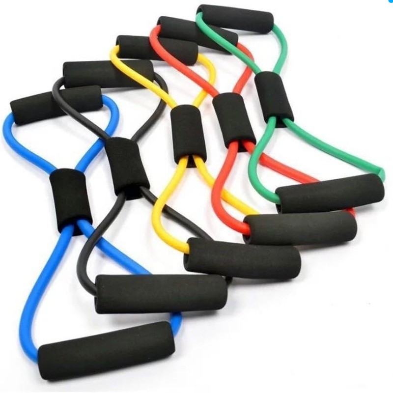 Elástico Extensor em 8 Fortalecedor De Braços E Pernas Fitness Academia Treino Em Casa Pilates Yoga