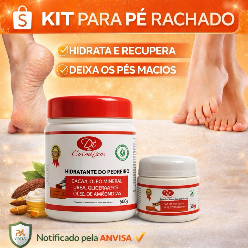 Kit Creme para Pé Rachado e Maos Asperas 1 para Bolsa 1 para Casa Hidrata e Nutre Creme de Pedreiro