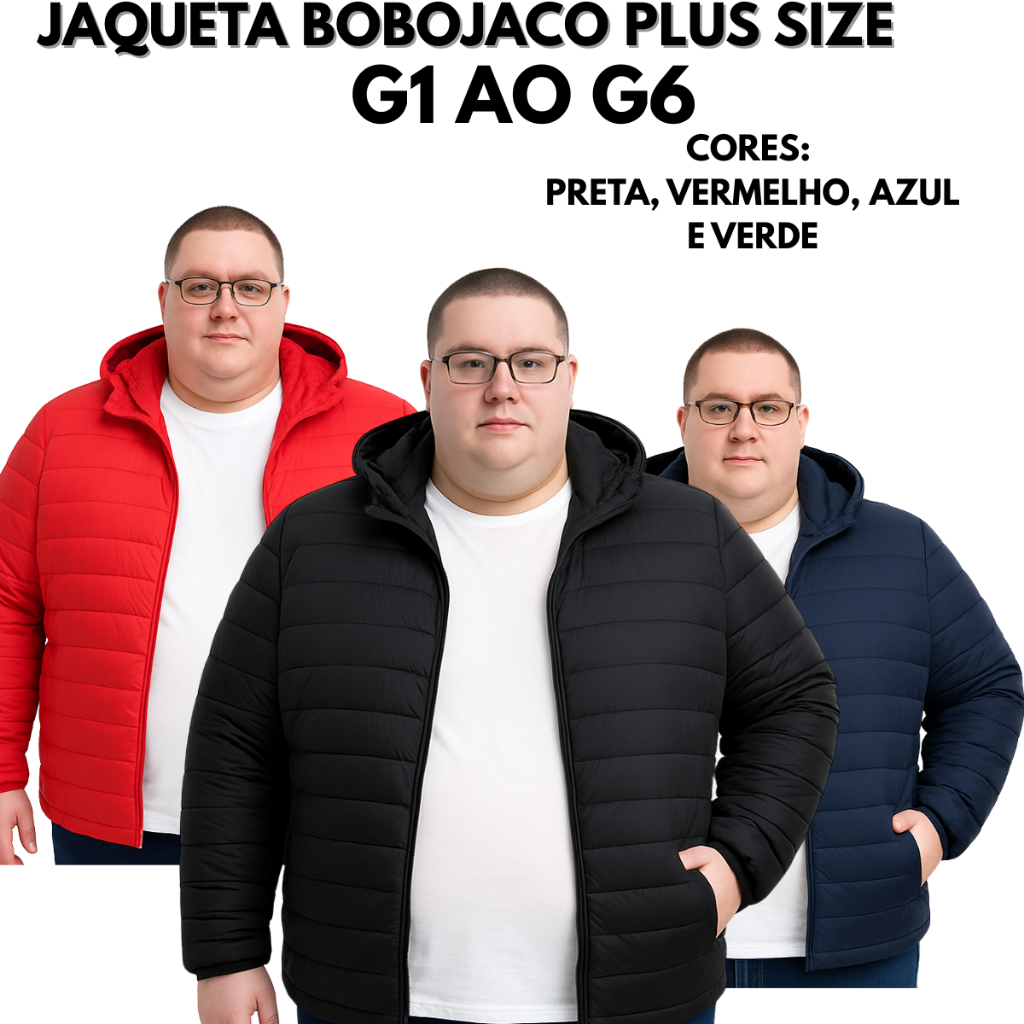 Jaqueta BOBOJACO Plus Size MASCULINA Impermeável Capuz Removível BLUSA DE FRIO GRANDE DE HOMEM G1 G2 G3 G4  G5 G6 GRANDE