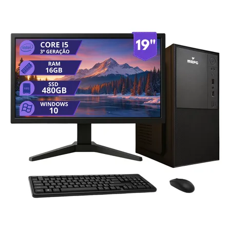 Pc Computador Completo Intel I5 16gb Ssd 480gb Monitor 19 16 Gb