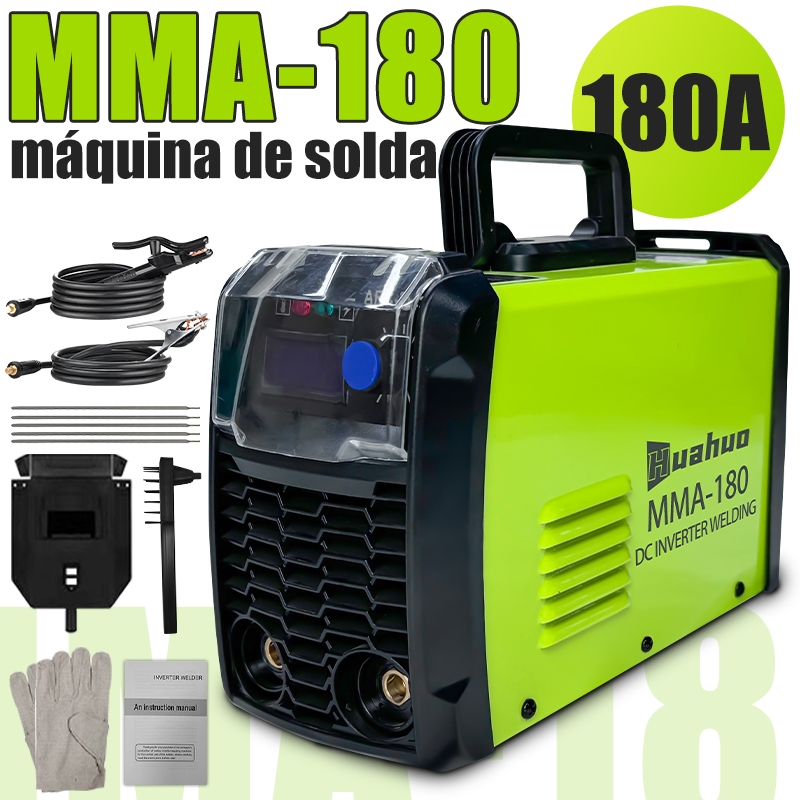 Conjunto De Máquina De Solda Doméstica Portátil 110V MMA-180 Soldagem Manual A Arco De Metal ~