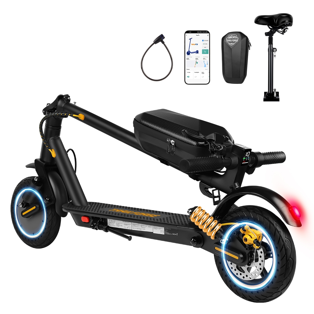 TRAILFORGE 10"Patinete Eletrico Scooter 800W 40KM/H 12.5AH 45KM Autonomia