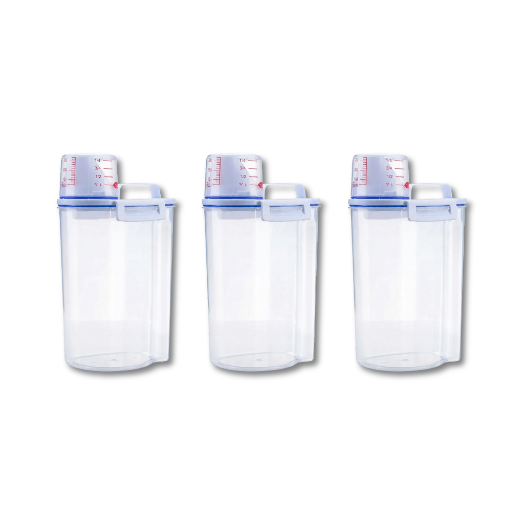 Kit 3 a 10 Potes Herméticos 2L Dispenser Organizador Lavanderia Organizador de Lavanderia Hermético Para Sabão