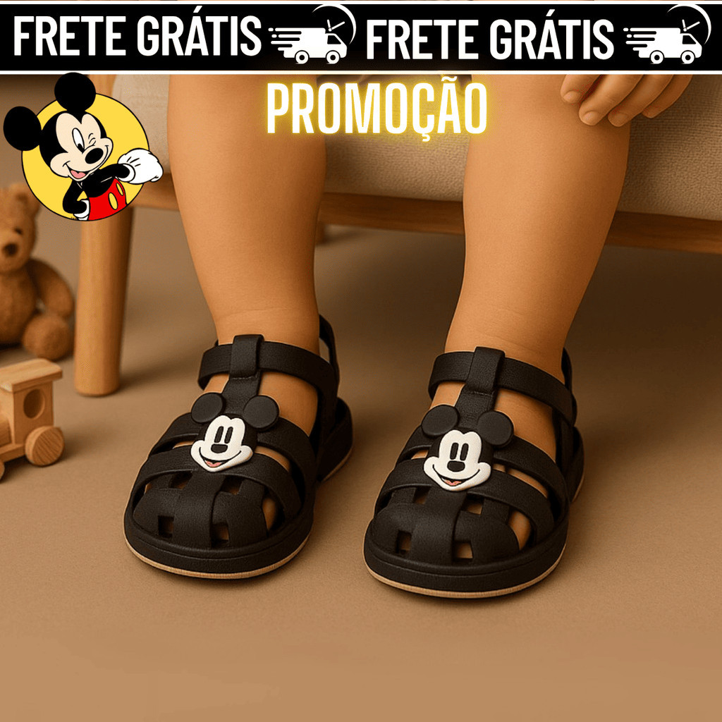 Sandália Babuche Infantil Mickey Ideal Para Escola e Passeios