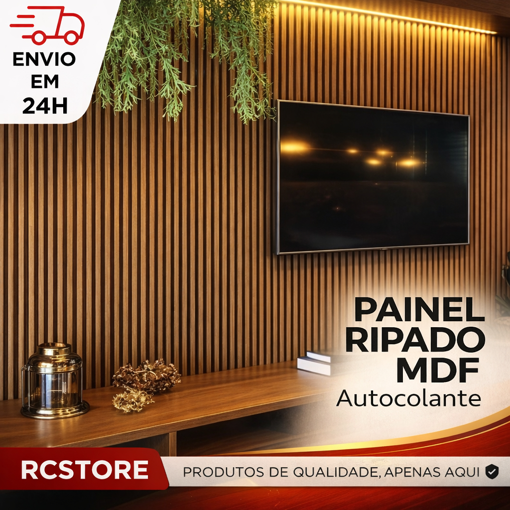 Kit Até 100 Placas Painel Ripado Autocolante Adesivo Decoração 45x10cm Para Parede Envio Imediato