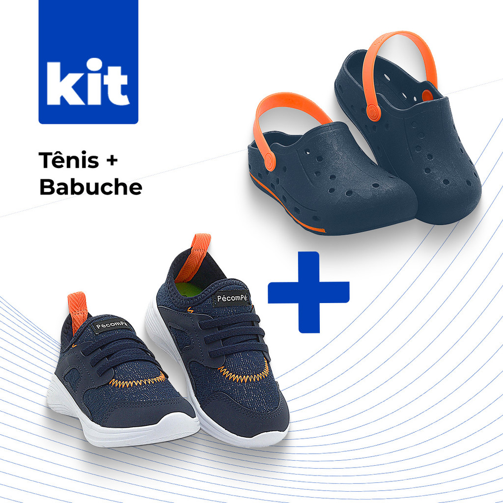 Kit Tênis Infantil + Sandália Injetada Infantil Menino Macio e Confortável