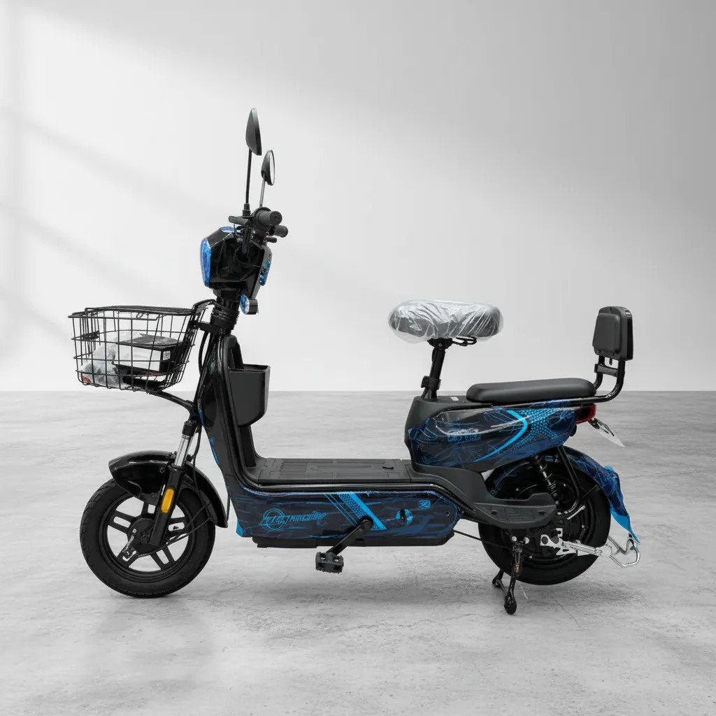 BICICLETA ELÉTRICA DROPP 500W PRETO/AZUL 48V BATERIA 13AH
