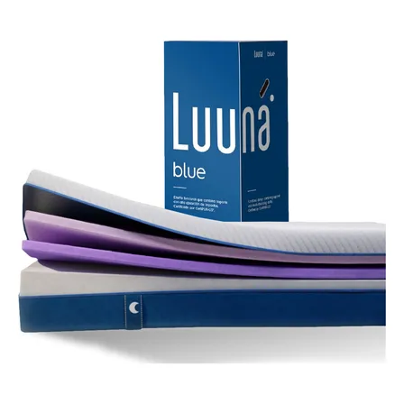 Colchão Casal Luuna Blue, Espuma 21 Cm Com Bloqueio De Movimento, 10 Anos De Garantia Branco
