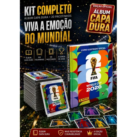 Álbum Da Copa Do Mundo 2026 Capa Dura Oficial +140 Figurinha