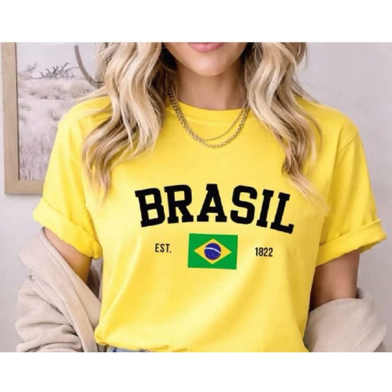 Camisa Feminina Seleção Brasileira Estilo Casual Premium