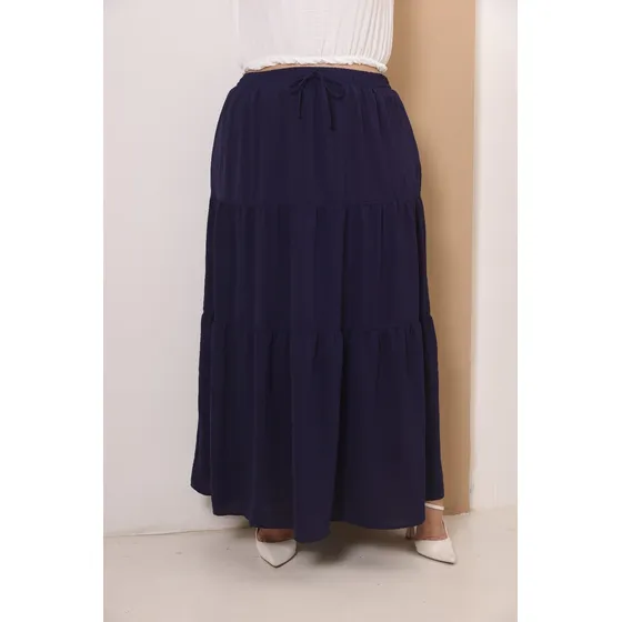 Saia Longa Plus Size Feminina 3 Marias Cintura Elastico