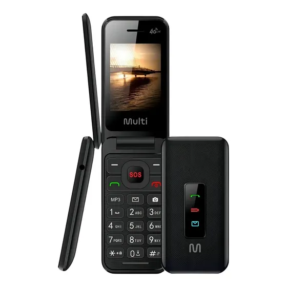 Celular Flip Vita 4g Dual Chip Mp3 Preto Multi - P9227