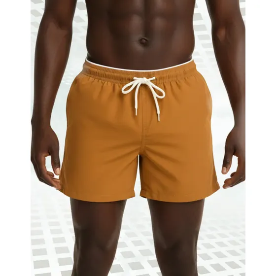 Shorts Elastano Masculino Bermuda Liso Praia Verão  Moda