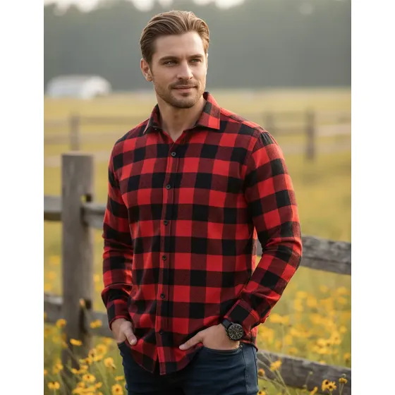 Camisa Xadrez Masculina Manga Longa Festa Junina Flanelada