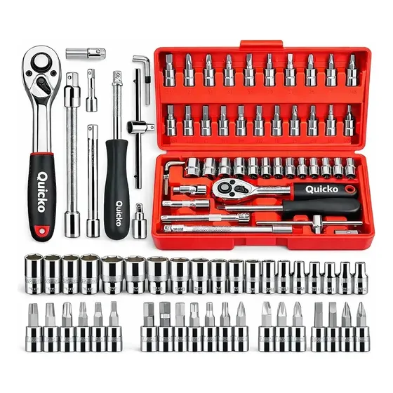 Kit Ferramentas 46 Peças Com Soquetes e Chaves Para Carro e Casa