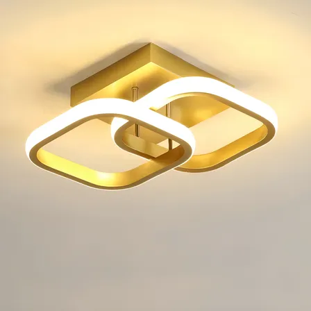 Luminária De Led Sobrepor Moderna Elegante 20w 3 Em 1 Estrutura Dourado