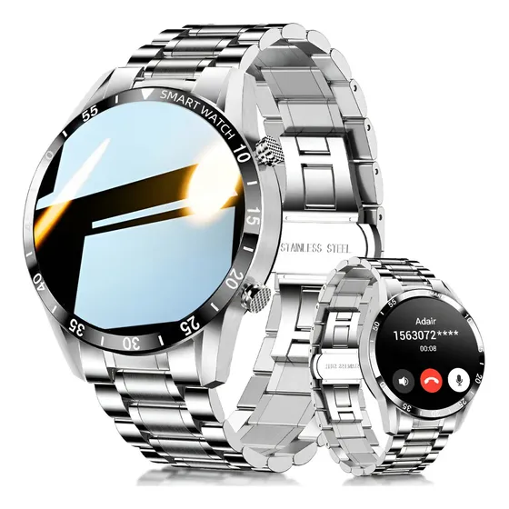Smartwatch FOXBOX Esportivo MBW0189 Prateado Com Pulseira de Aço Inoxidável
