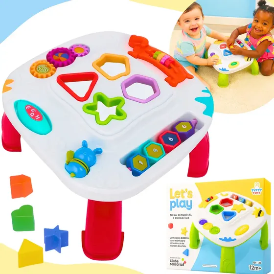 Mesinha Didática Infantil Educativa Sensorial Mesa Divertida Atividades Interativas Clube Educativo®