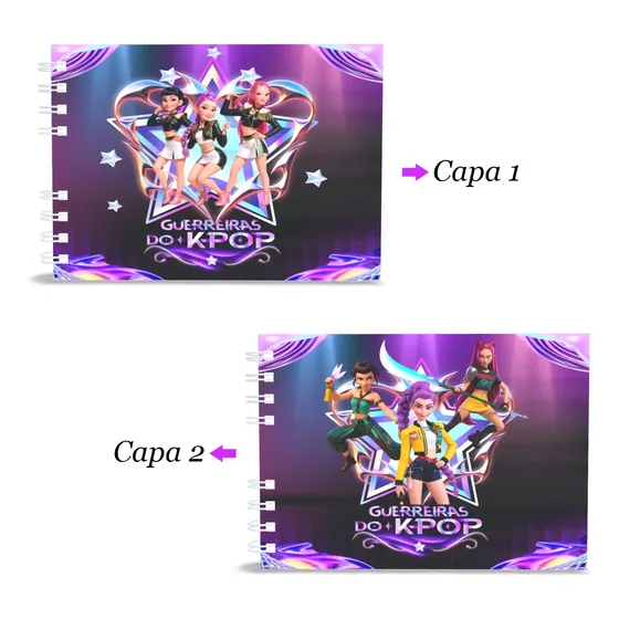 Livro De Colorir Guerreiras Do K-pop, Huntrix,  Capa Dura Holográfica, 50 Páginas Grossas Com Acetato De Brinde, Desenhos Variados