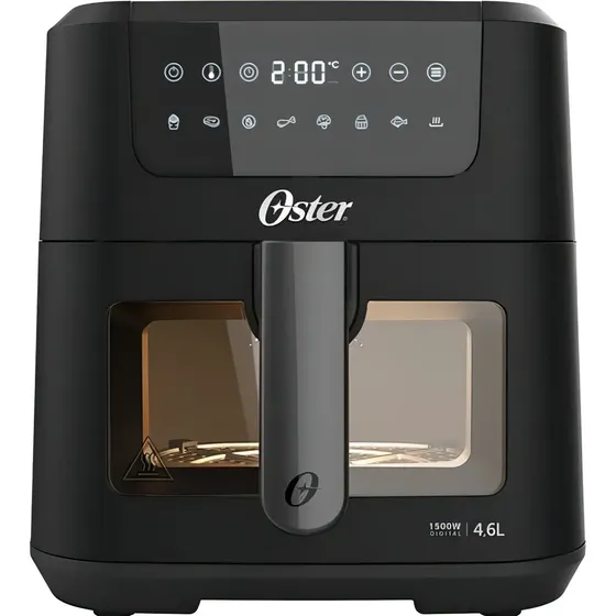 Fritadeira Digital Clear Oster 4,6l Visor Transparente Cor Preto