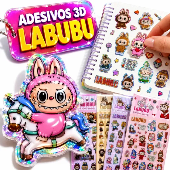 Adesivos Labubu 3d Brilhantes Bichinho Personalizar Tik Tok