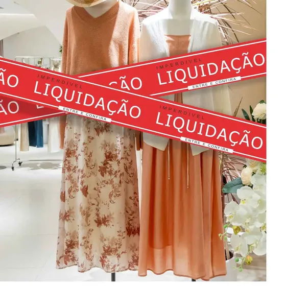 Adesivo Liquidação Promoção Para Vitrine Loja Com 05 Faixas