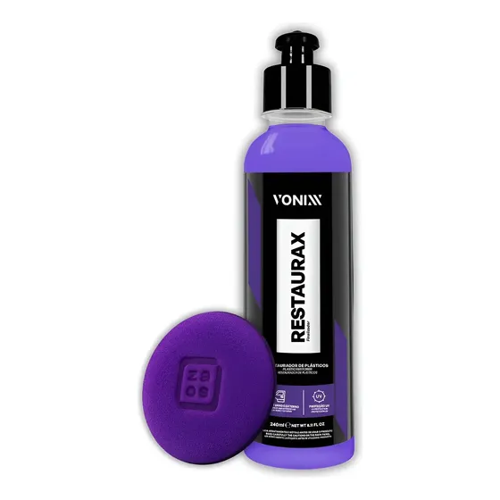 Kit Restaurax 240ml Renova Plásticos Proteção Aplicador Zacs