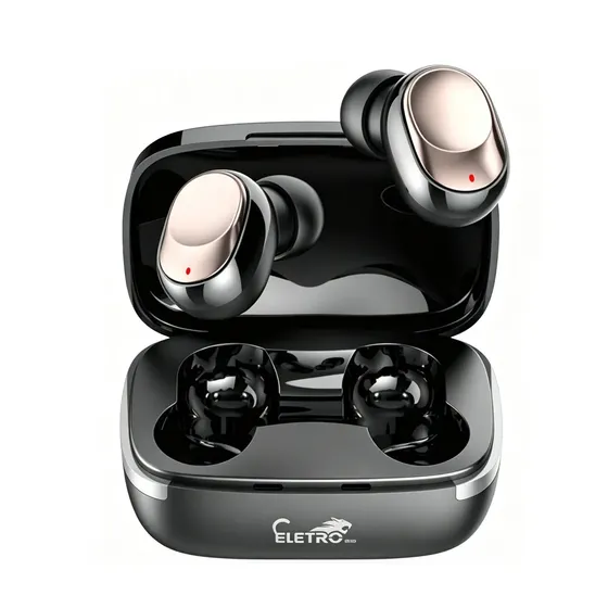 Fone De Ouvido Sem Fio Bluetooth 6.0 Eletro Mex A6s Pro Tws Ipx4 À Prova D'água Com Som Estéreo E Graves Potentes, Para Celulares/esportes/laptops, Preto
