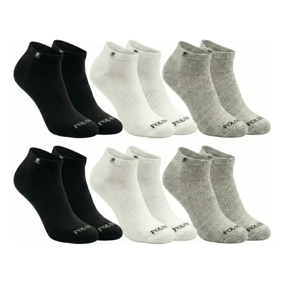 Kit 6 Pares Meias Soquete Cano Curto Algodão Oferta Polo Fit