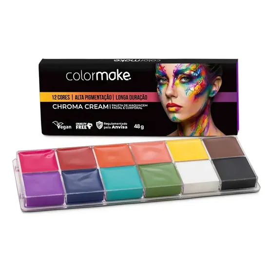 Paleta De Maquiagem Colormake Chroma Cream 12 Cores Colormake
