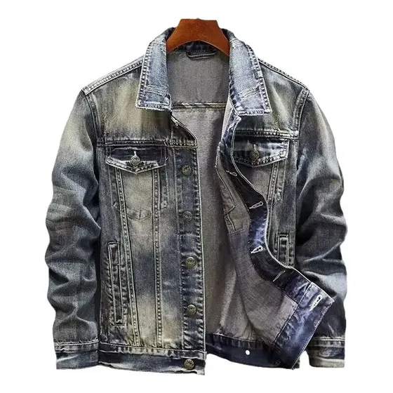 Jaqueta Jeans Masculina Moda Retrô Slim J60624.
