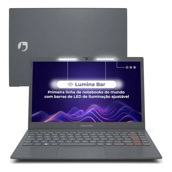 Notebook Positivo Vision C14 Lumina Bar Celeron, 8gb 128gb Cinza