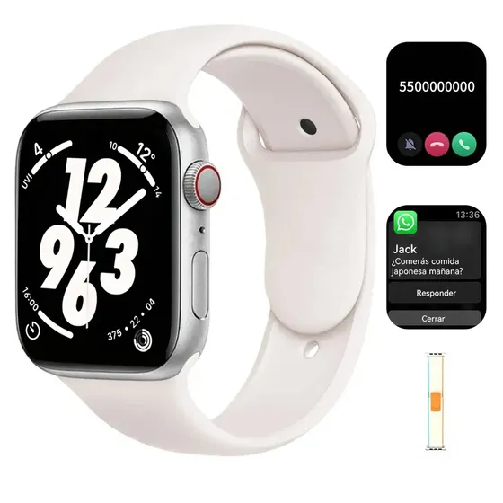 Jiditech Smartwatch Relógio Inteligente 1.83" 42mm M60pro, Monitoramento Cardíaco, 60 Funções, Chamadas & Notificações, Carregamento Sem Fio Resistente, Compatível Android/iOS, para Homens e Mulheres