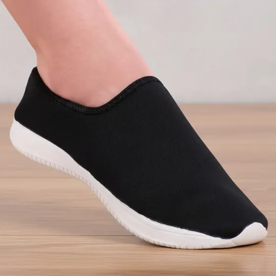 Tênis Meia Feminino Slip On Sem Cadarço Calce Fácil Macio