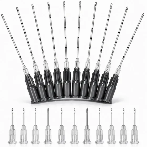 Kit C/ 10 Micro Cânula 22g X 50mm + Agulha Pertuito Maleável