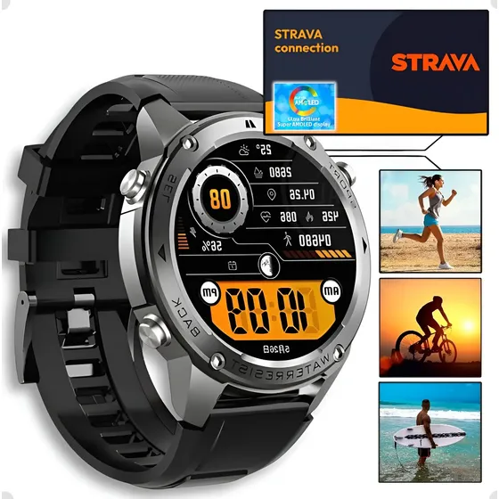 Smartwatch Brave Prova D'água 50m Gps Strava 10 Dias Bateria