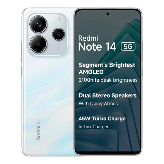 Smartphone Xiaomi Redmi Note 14 5g 8gb 256gb + Fone Bluetoot