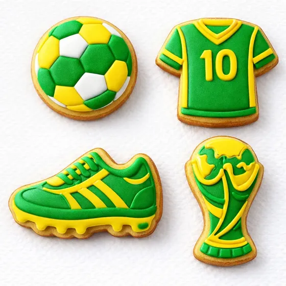 Kit 4 Marcador Cortador Bolacha Biscoito Futebol Bola Taça