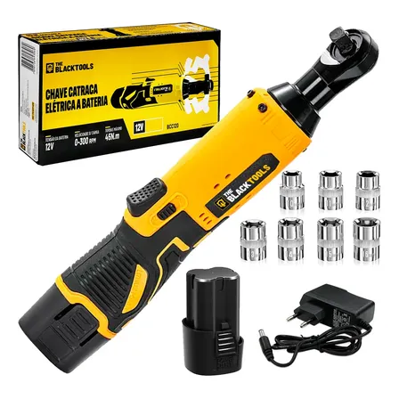 Chave Catraca A Bateria Sem Fio 12v 3/8 Pol 45 Nm BCC120 The Black Tools 110V/220V