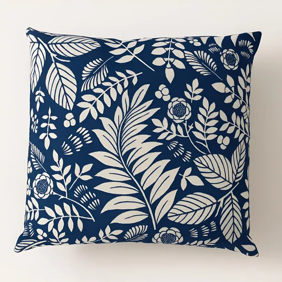 Capa De Almofadão Grande Estampada 60x60 Impermeável Decora Cor Floral Azul