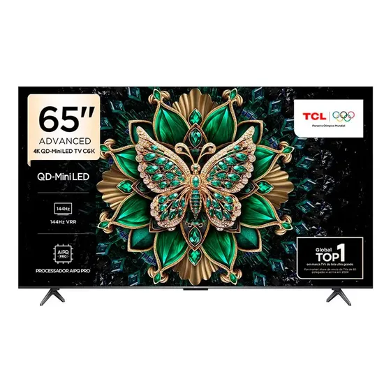 Smart Tv 65 65c6k 4k Qd-mini Led 144hz Com Google Tv Tcl