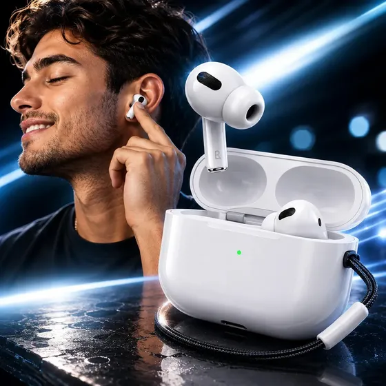Fone de Ouvido Big Laser Sem Fio Bluetooth 5.0 Com Microfone e Cancelamento de Ruído